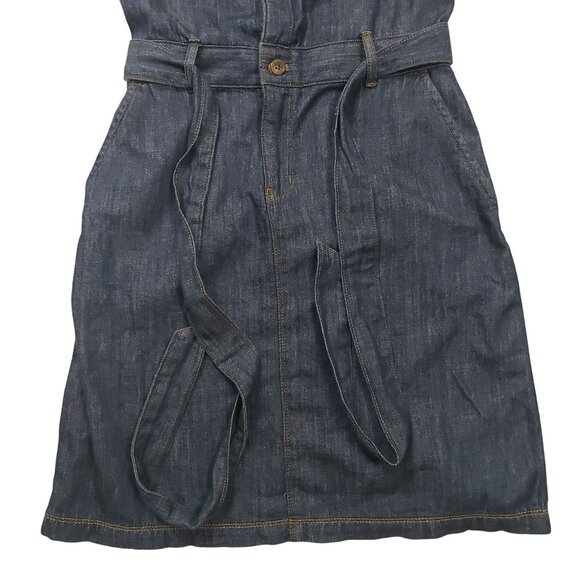 J. Crew Factory Denim Utility Mini Dress in Blue Rinse Size 00 Belted Casual NWT - Picture 10 of 16
